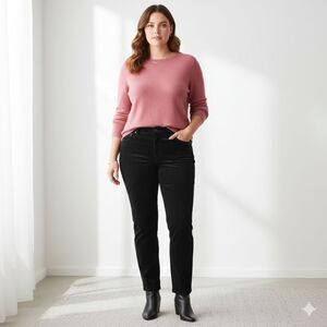 Lands End Dressy Black Velvet Pants Women's Plus Size 18W